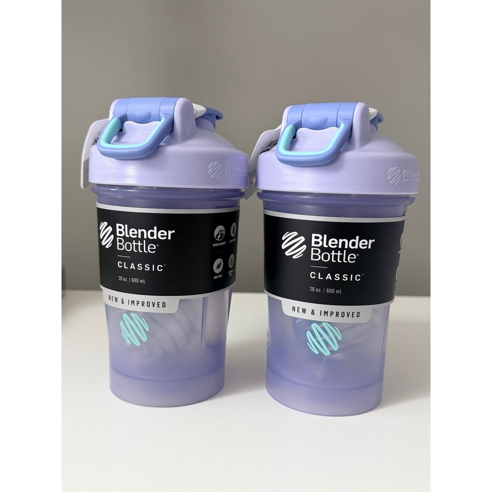 Lot of 2 BlenderBottle Classic 20oz Shaker Cup Protein Mixer Lilac NEW‎